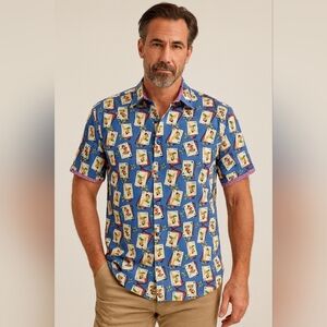 Robert‎ Graham Hawaii Hula Girl Card 2XL Men's Short Sleeve Button Collar Shirt